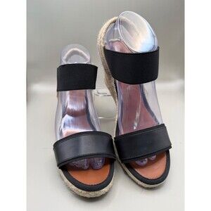 Dalson Espadrilles Womens Open-Toe Wedge Size 9 Black Handmade Spain
